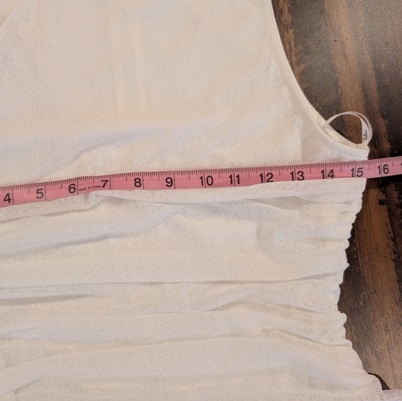 Lulu's White Meshed Ruched Mini Dress , Size Medium,Runs Smaller. - Picture 6 of 8